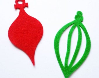 Felt Christmas Ornaments, Set 12 pieces
