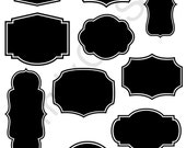 INSTANT DOWNLOAD, Chalkboard Printables- Paper Straw Flags, Printables,Die Cuts, tags, Invitations, Cards, Digital Frames Il_170x135
