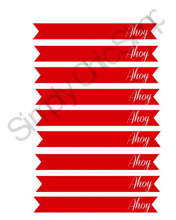 INSTANT DOWNLOAD- AHOY- Nautical Paper Straw Flags, Printables,Die Cuts, tags, Invitations, Cards Il_570xn