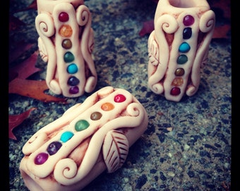 Chakra Crystal dread bead, for ultimate body balancing ((TOP SELLER)) Chakra crystals, rainbow, dread lock bead, clay bead, energy healing