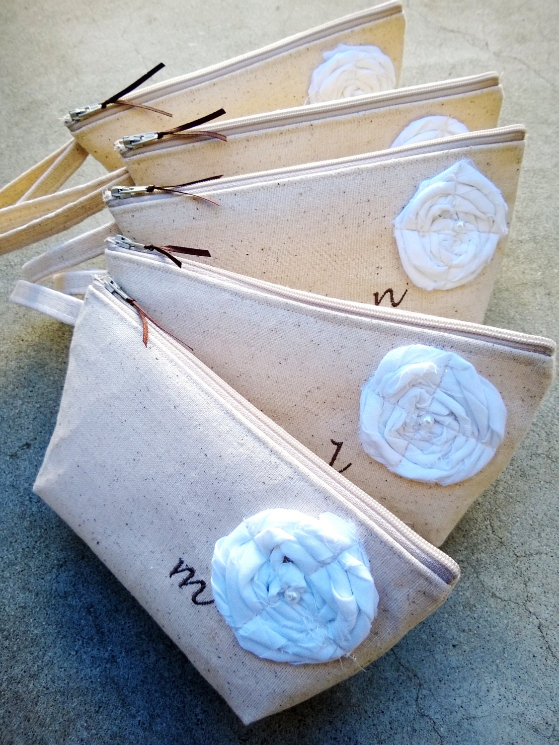 Monogrammed Bridesmaid Clutch Purse with straps Linen by SayYouDo