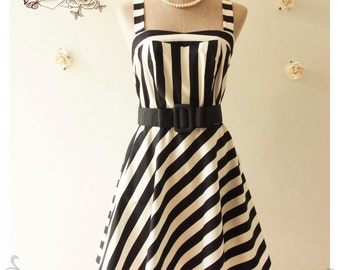 Items similar to SALE -1950's Inspired Summer Dress - Blue and White ...