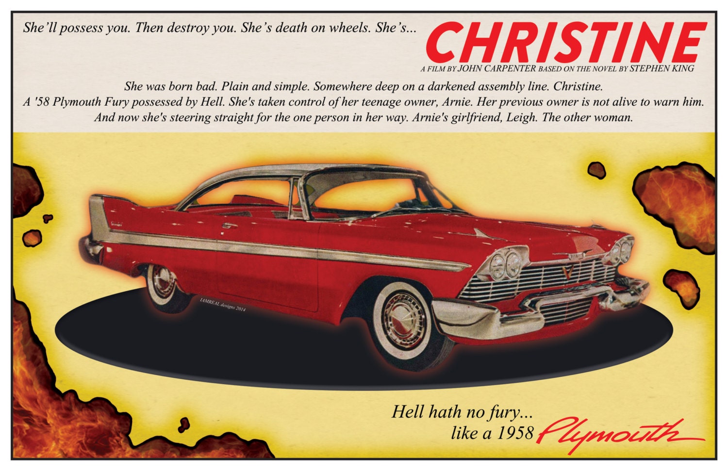 Christine 1983 17x11 movie poster