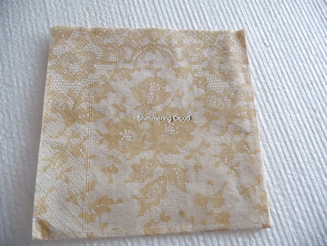 Paper Napkins lace napkins beige lace lace by ShimmeringCloud