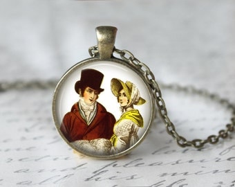 Jane Austen Necklace, Mr Darcy Pendant, Pride And Prejudice Jewelry