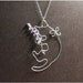 Cat and Lavender Necklace, Sterling Silver Cat Necklace, Cat Necklace, Crystal beads