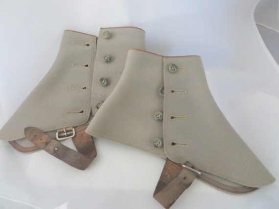 Vintage Pair of Gray Spats 1920s Small Size by PECollectibles