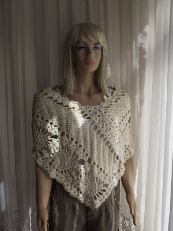 DARK RAINBOW - Custom Order - CROCHET Poncho / Crochet Shawl / Wedding Poncho  / Bridal Poncho / Pineapple Poncho / Wedding Shawl / Wrap