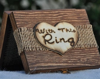 Personalized Ring Bearer Box -Rustic Wedding -Ring Bearer Pillow Alternative