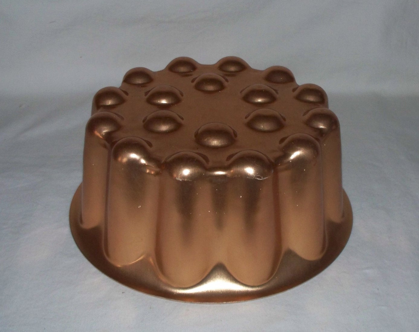 Copper Round Jello Mold Vintage Kitchen