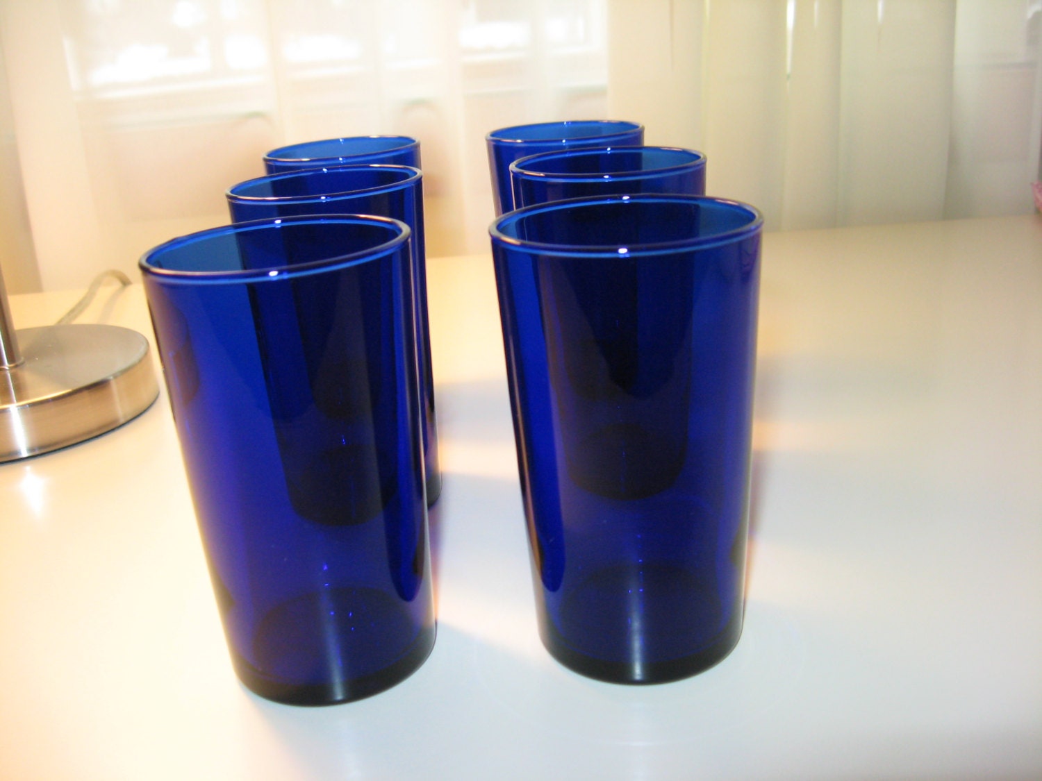 Libbey Cobalt Blue Glassware 8 Oz Drinking Glasses Tumblers