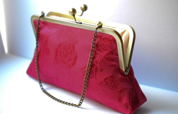 raspberry pink clutch bag