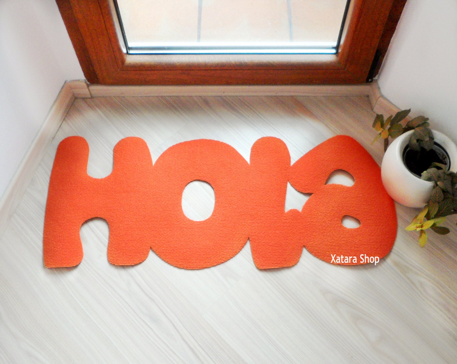 Hola door mat. Hello in Spanish. Floor mat for your entry