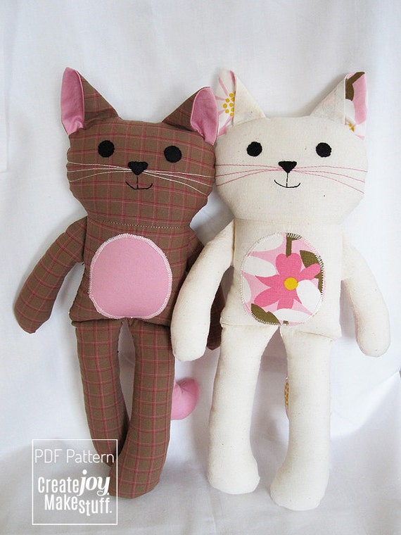 Cat Doll Sewing Pattern & Tutorial PDF by CreateJoyMakeStuff