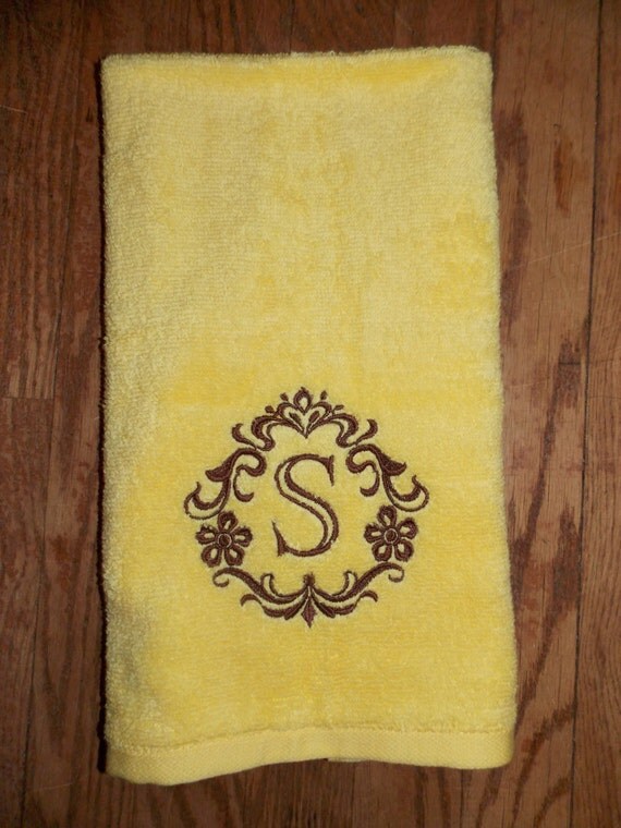 Monogrammed Hand Towels Bathroom Decor Personalized Hand