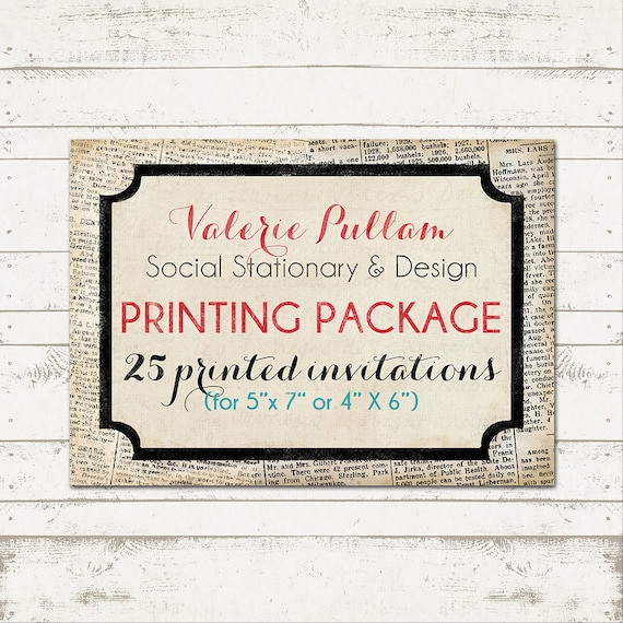 5X7 Professionally Press Printed Invitations - Printed on Cardstock - Quantity 25 - with envelopes Il_570xn