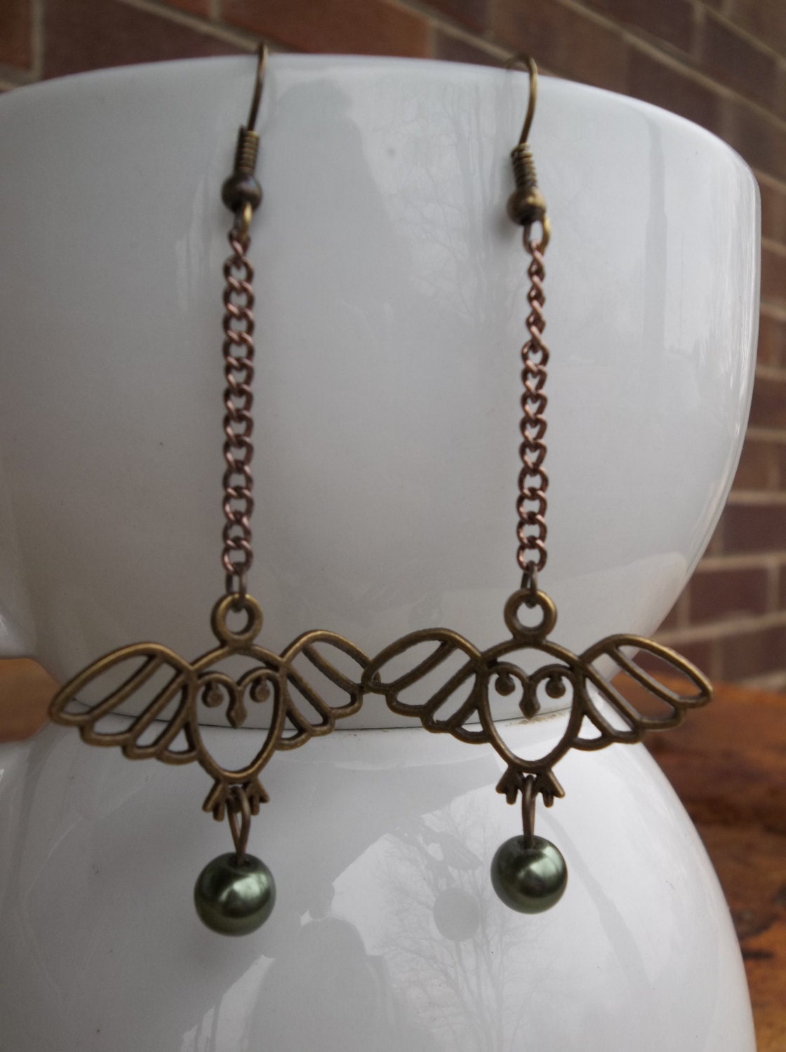 Harry Potter Owl Drop Earrings by craftiekimmie on Etsy