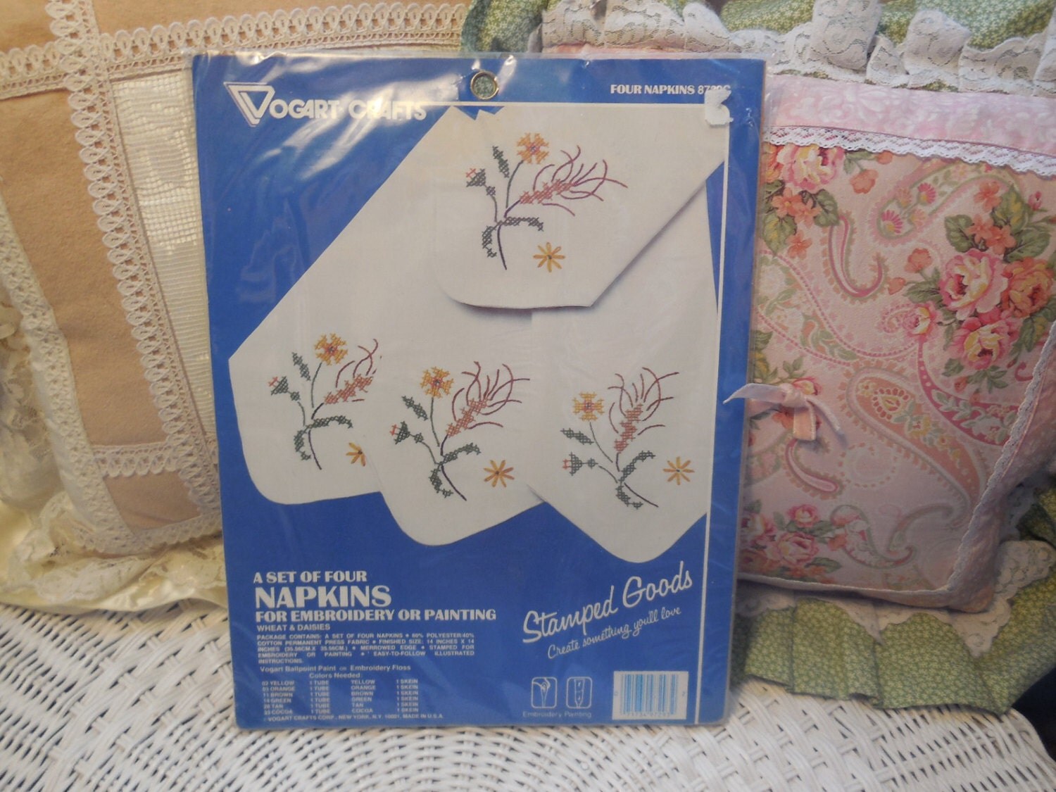Embroidery Kit Napkins Set Set 4 Napkins for Embroidery or