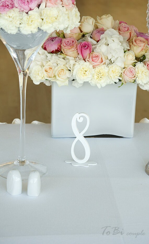 Table Number for wedding White Wooden Table Number