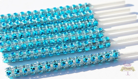 12 Sparkle Cake Pop Sticks -Teal Bling Sticks for Cake Pops - Decorative Treat Sticks Il_570xn