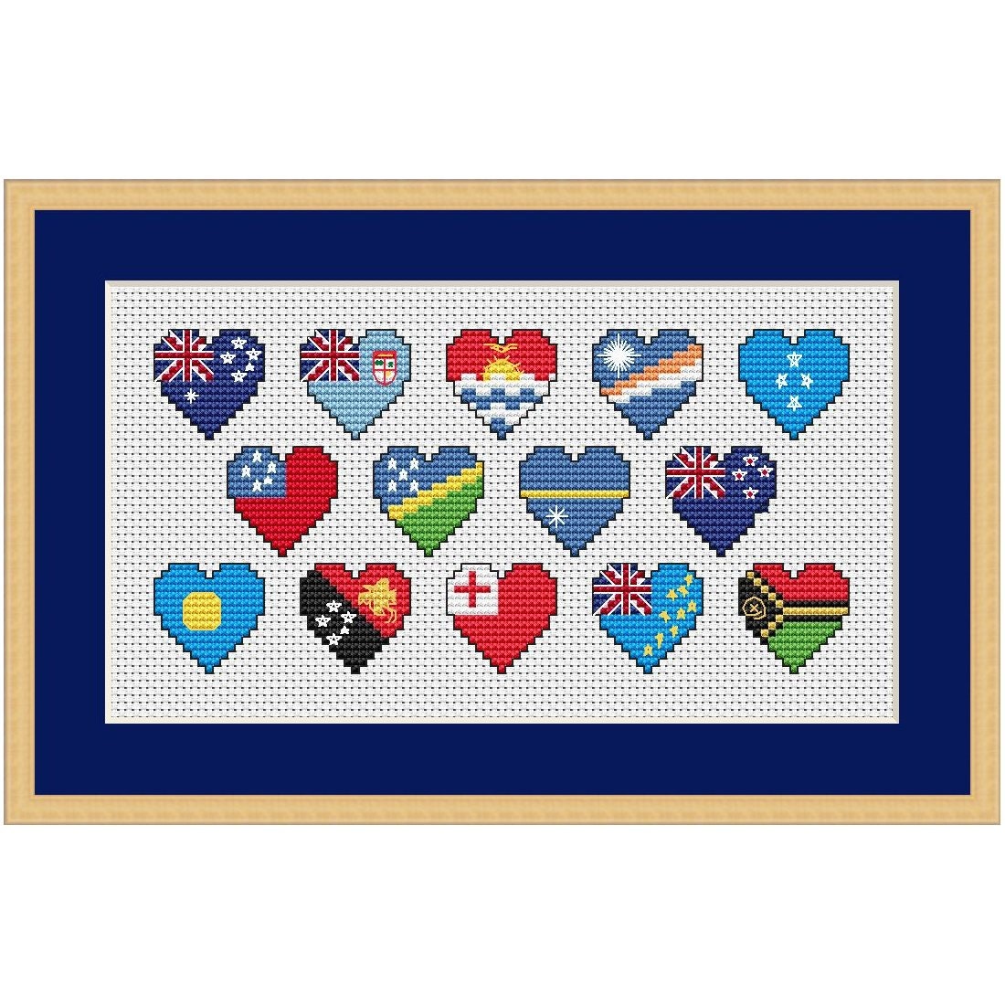 Flags of Australia & Oceania Cross Stitch Chart