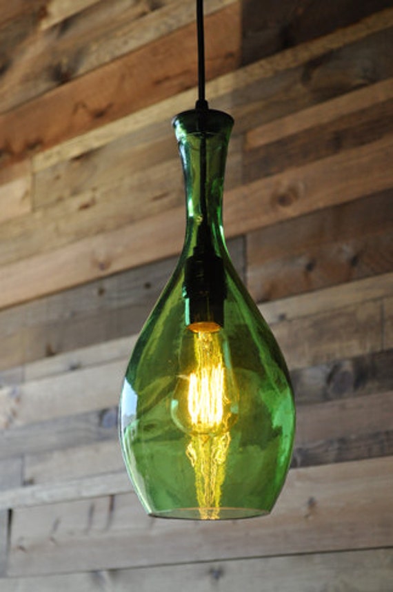 Galleon Green - Hanging Bottle Pendant Lamp