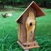 FREE SHIPPING: Rustic reclaimed redwood bird house with copper roof