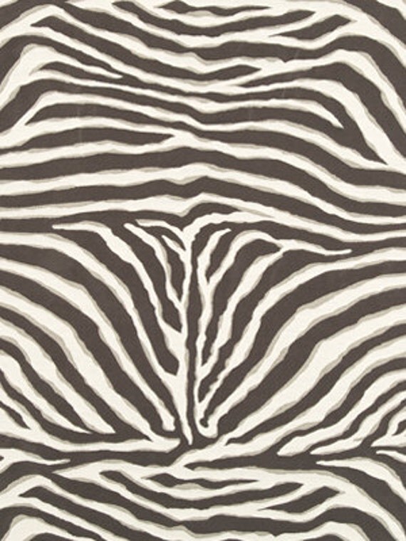 Animal Upholstery Fabric Zebra Fabric Brown by PopDecorFabrics