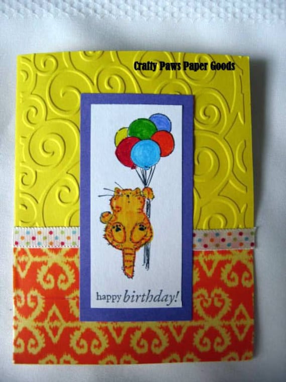 items similar to birthday card cat card cat birthday card cat lover