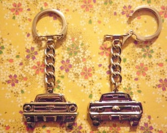 2 Vintage Silverplated 65 Mustang Key Chains
