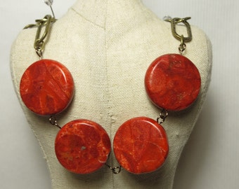 Collier Ras De Cou En Corail Naturel Orange - Bijou Occasion - France