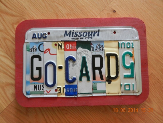 Missouri Go Cards License Plate Sign St. Louis Cardinals