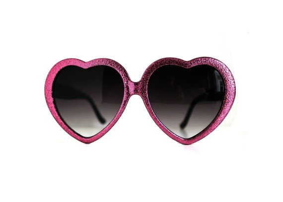 Handmade Glitter Heart Sunglasses Pink Hearts Eyeglasses