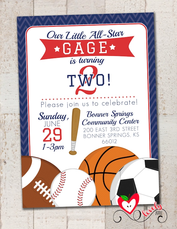 All Star Birthday Invitations 1