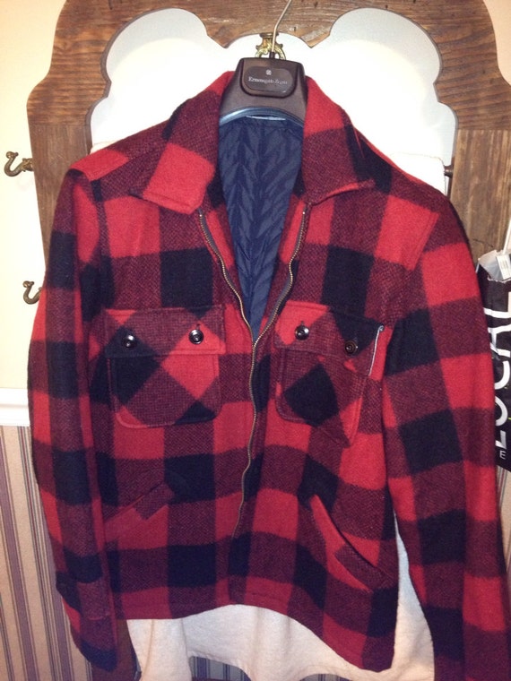 Mens Vintage lumberjack jacket large red and by TheMixMatchedMutt