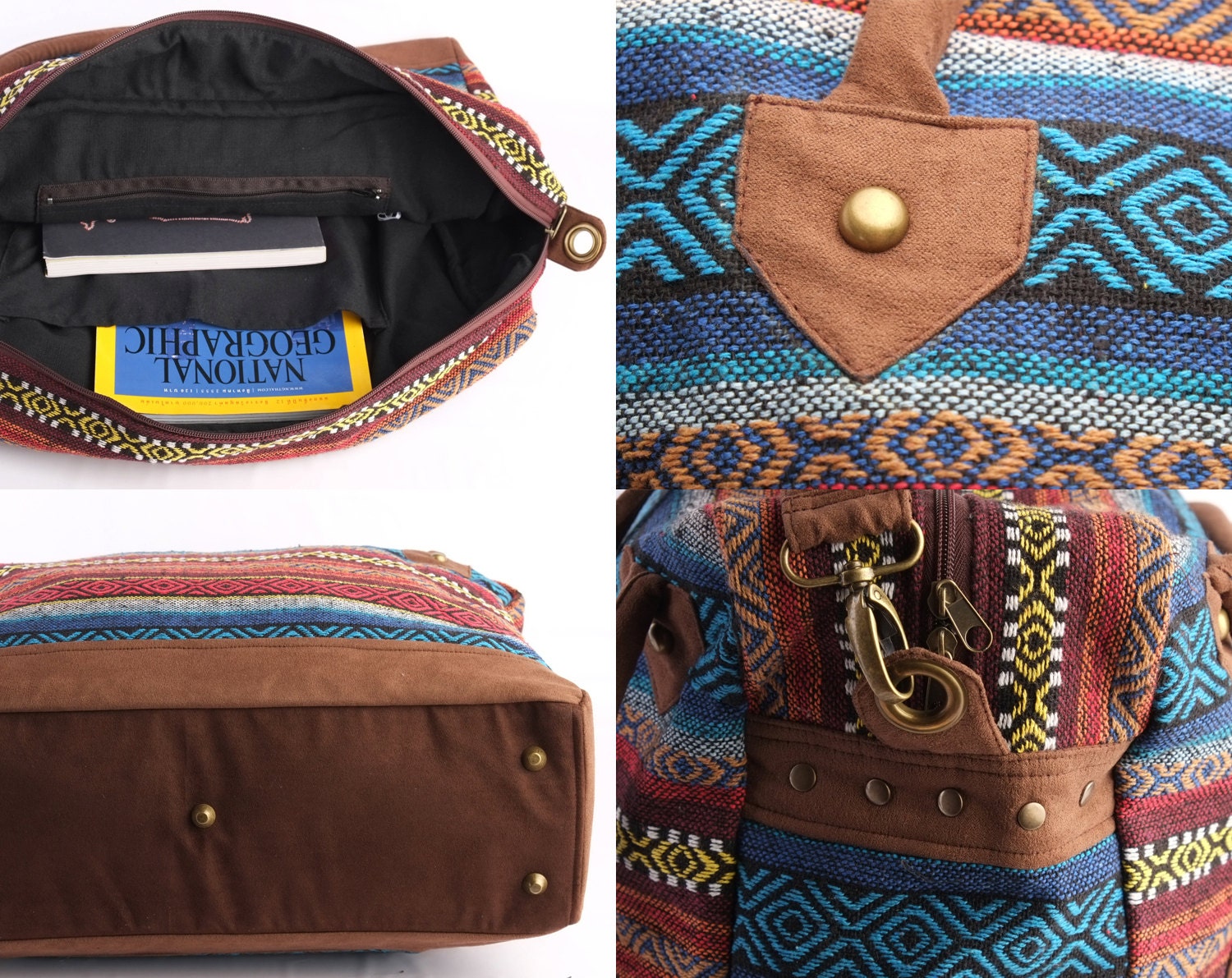 Southwestern Overnight Travel Bag Carry on Weekender Bag Woven