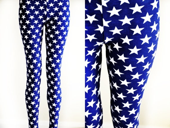 NEW Womens SPANDEX Star American Flag USA pants by VixenObscure