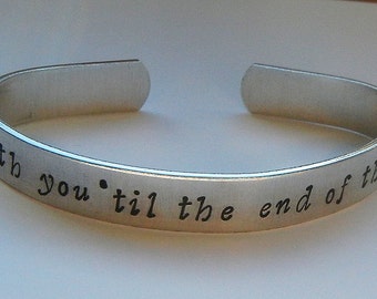 Captain America With You Til The End of The Line Hand Stamped Bracelet - Captain America Jewelry The Winter Soldier Stucky Bracelet CAtWS