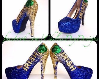 Notre Dame Irish Glitter High Heels