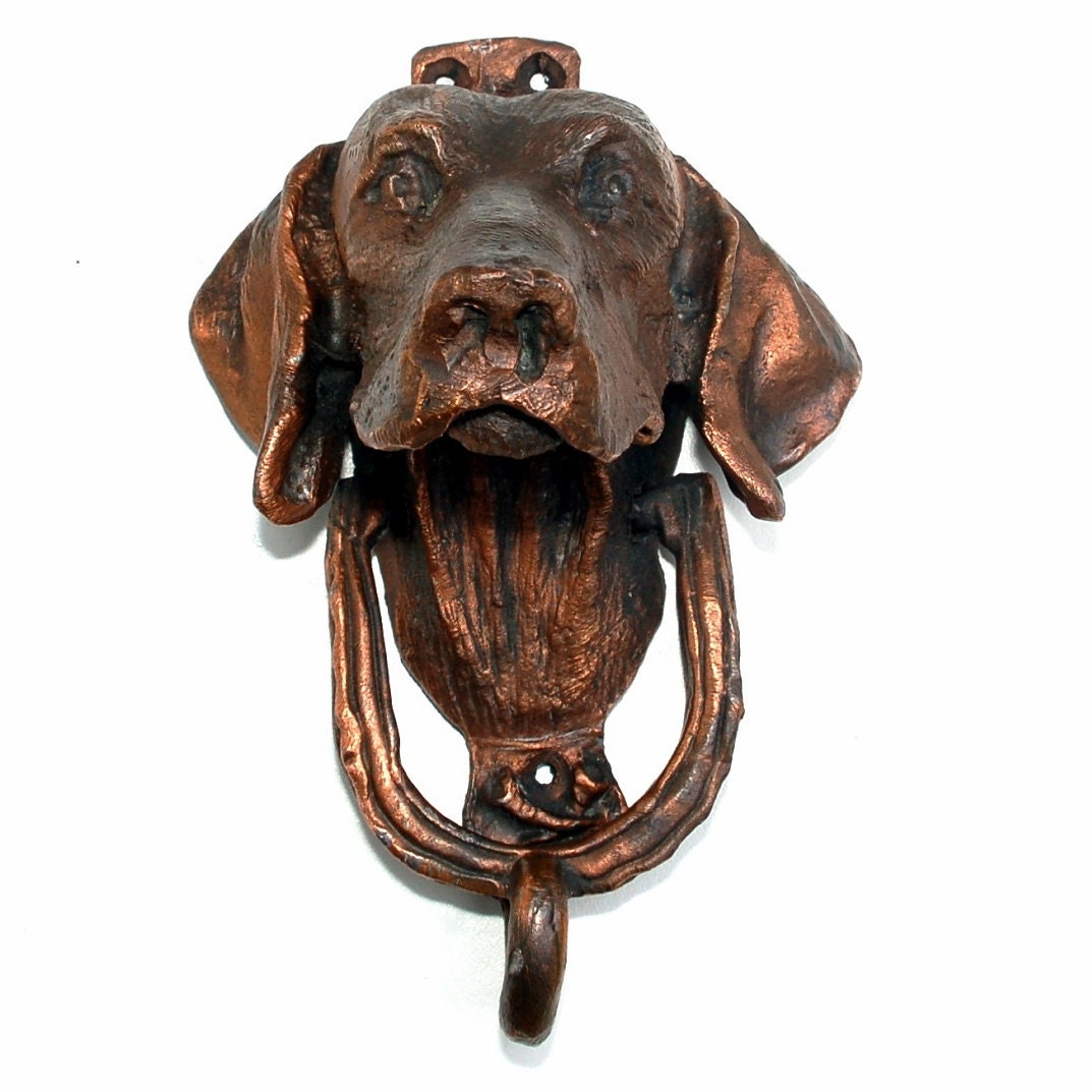 Vintage Hound Dog Door Knocker Brass