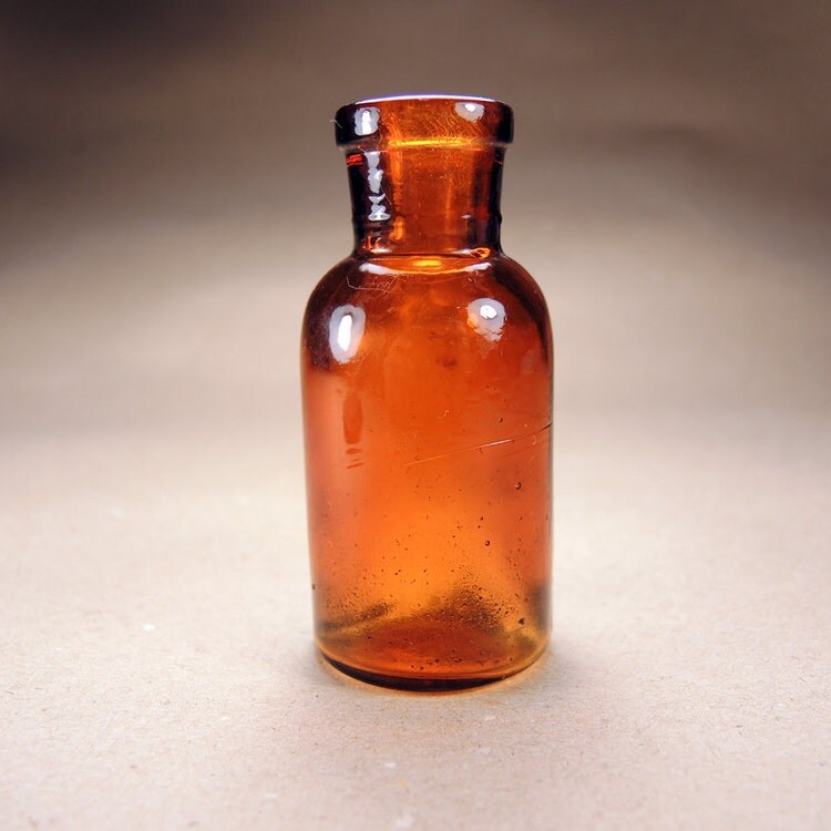 Small Brown Bottle Medical Bottle b27 by VintageUSSR on Etsy