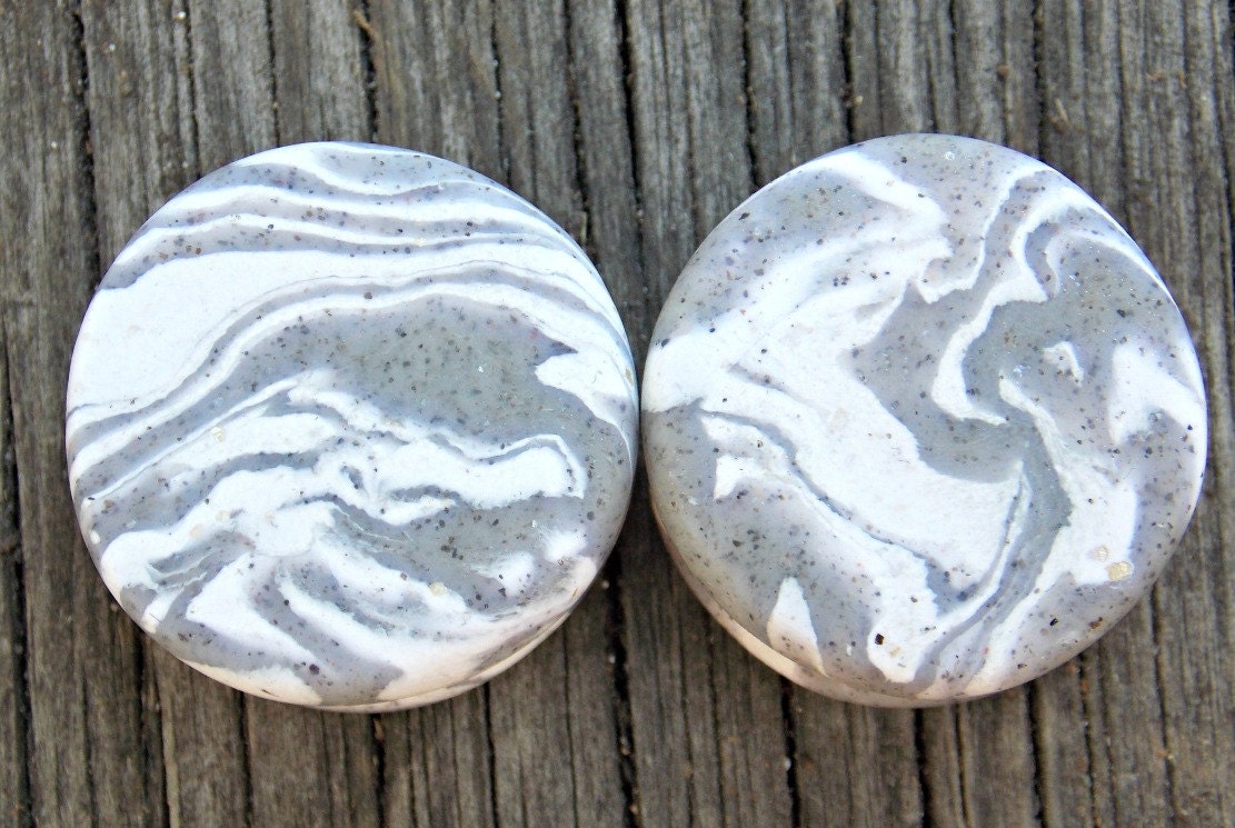 Stone Ear Plugs Custom Ear Gauges White by FateAndNecessity