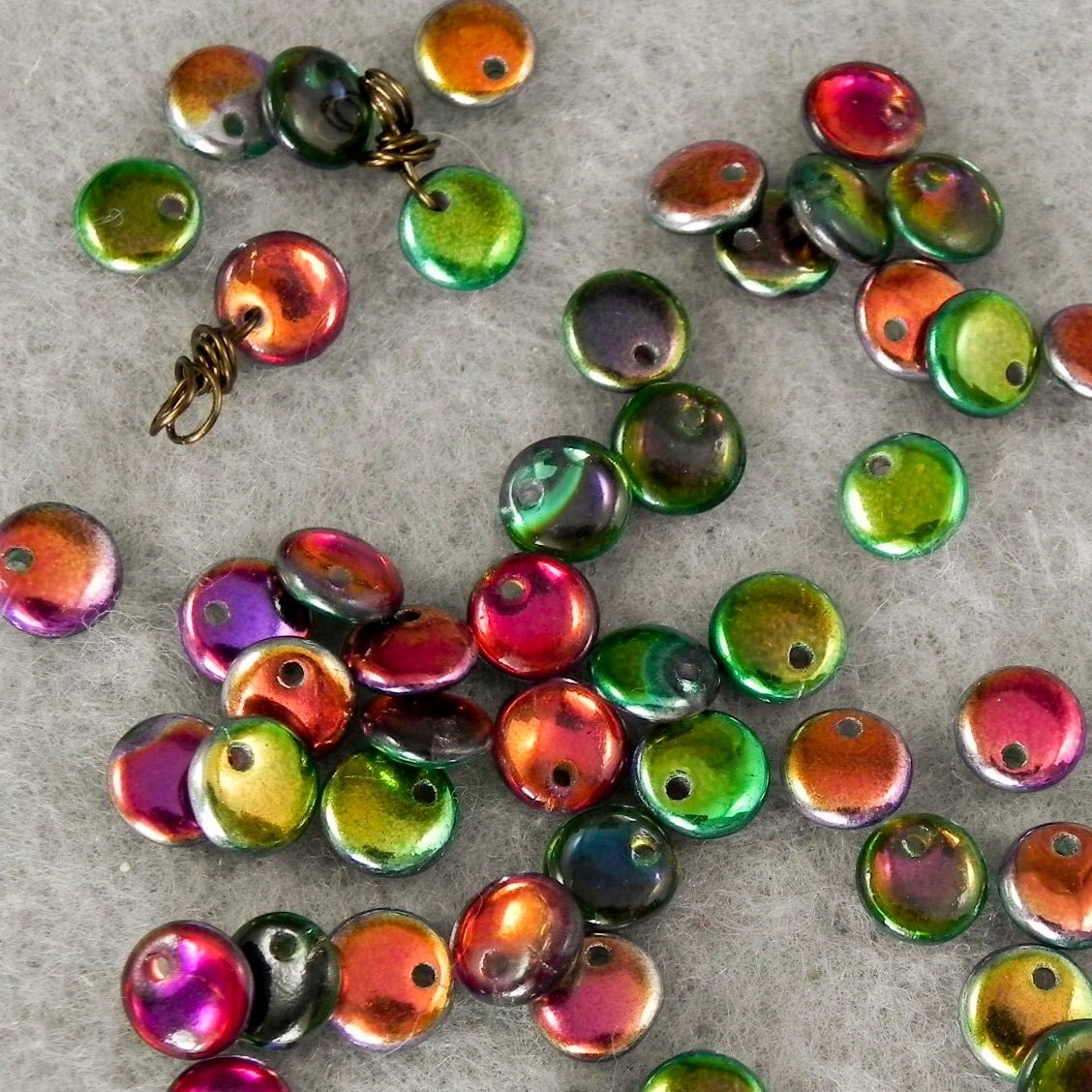 Marea 6mm Lentil Bead One Hole Czech Glass Beads 50 beads