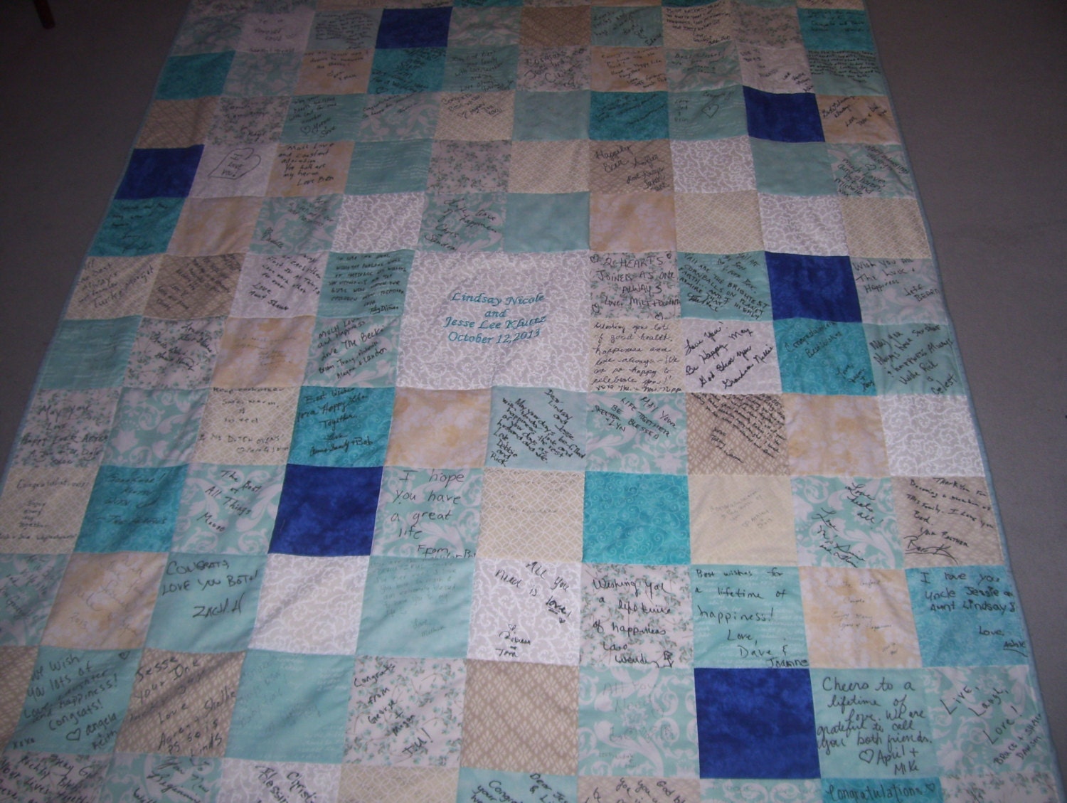 Personalized Wedding Quilt Wedding Signature Quilt by kdduke