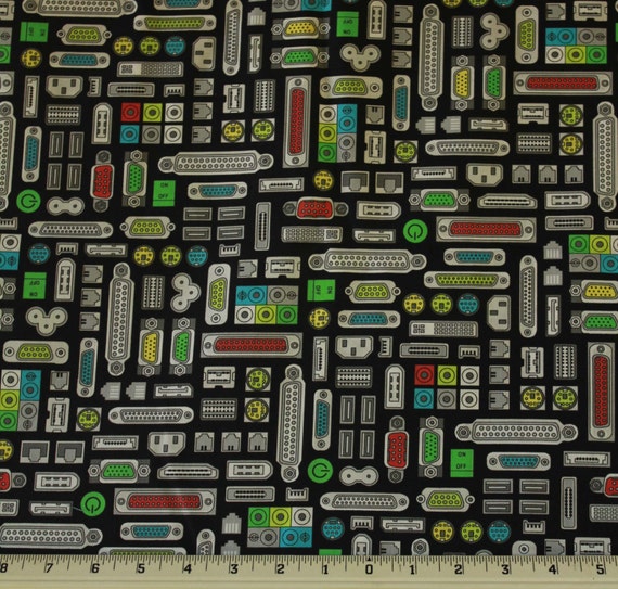 Plug & Play Plug - Cotton Fabric by Kaufman - Premium Quilting Fabric