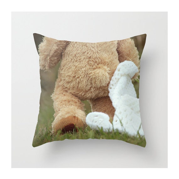 Items similar to Teddy Bear Pillow, Throw Pillow, Nursery Decor, Kids