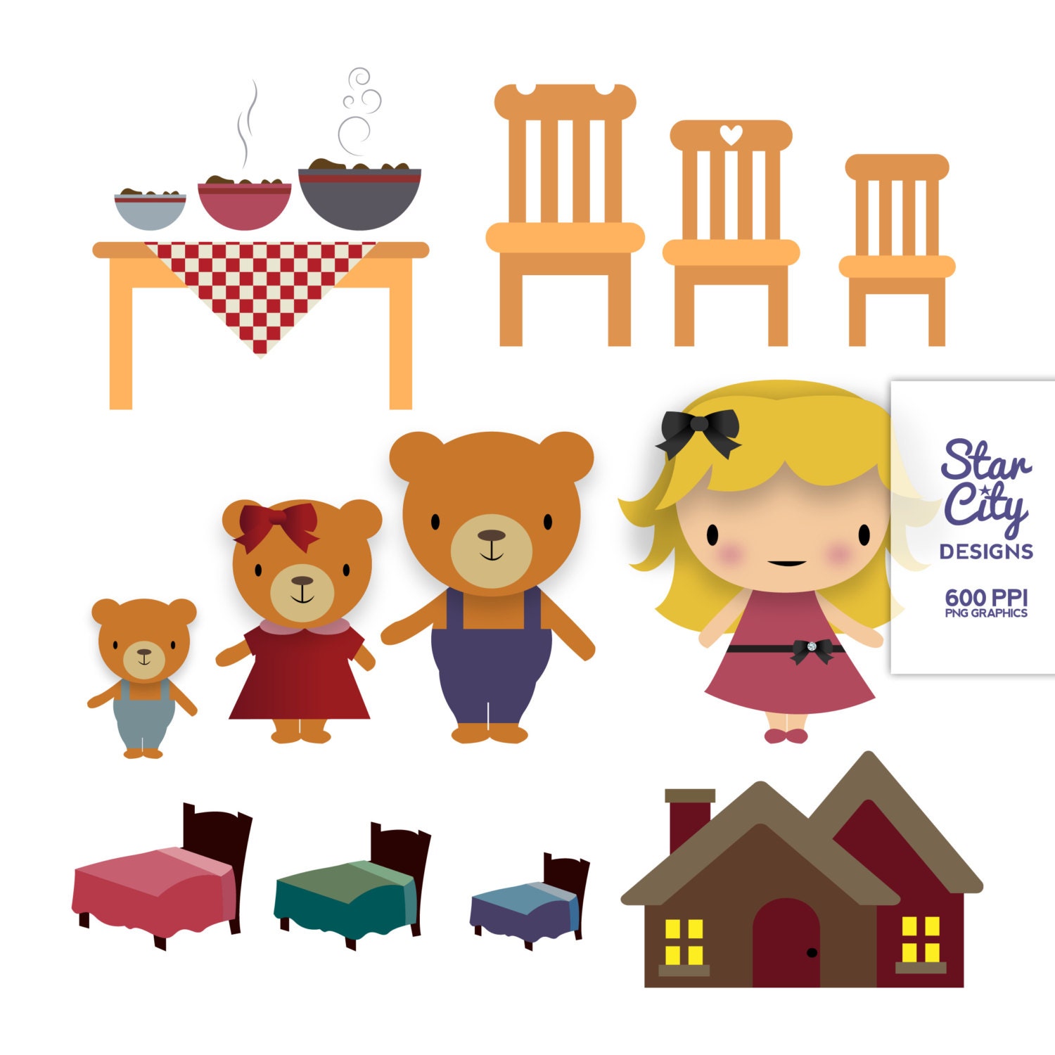 Picture 60 of Goldilocks And The Three Bears Clipart