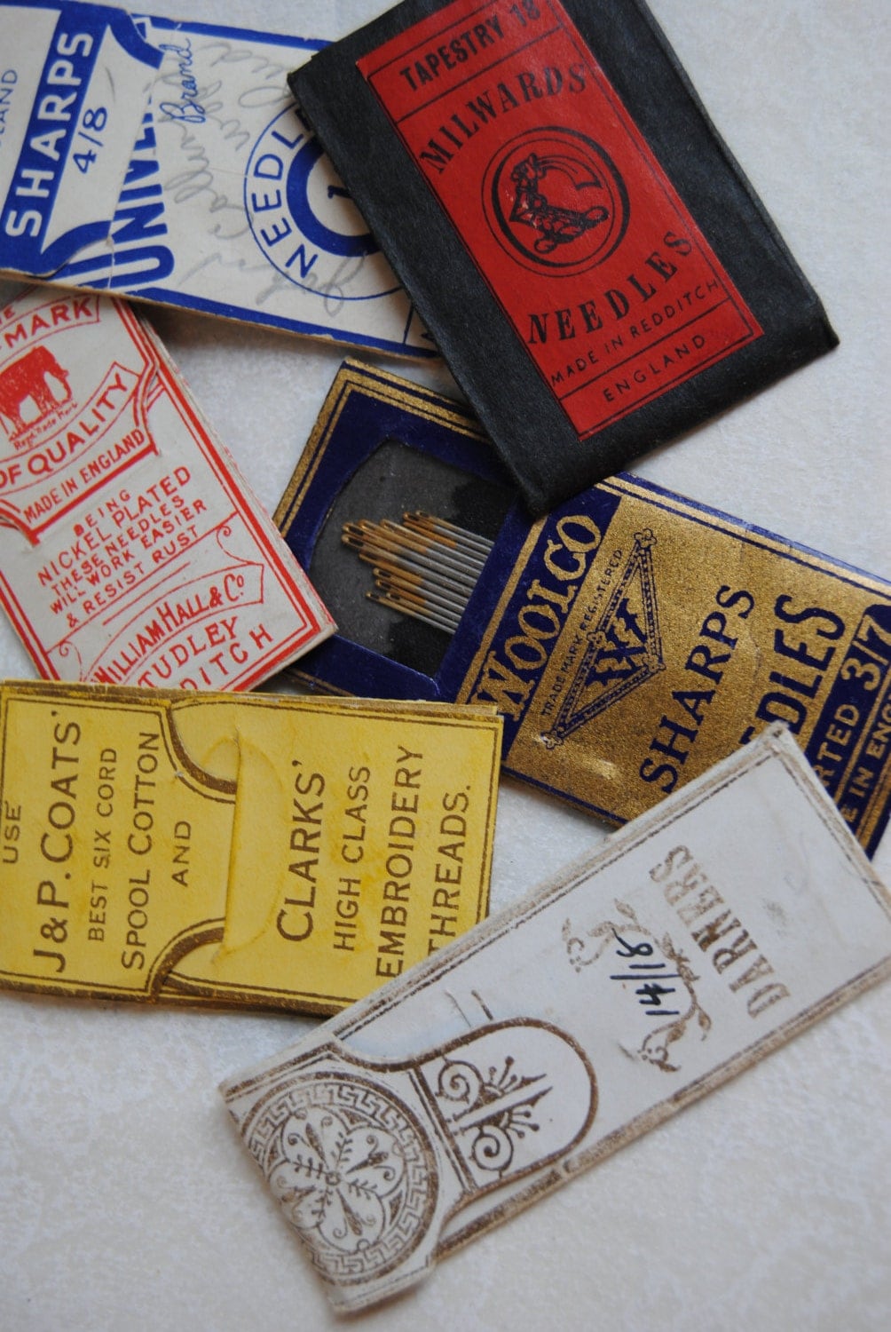 Set of 6 Antique English Sewing Needles