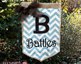 Burlap garden flag | Etsy