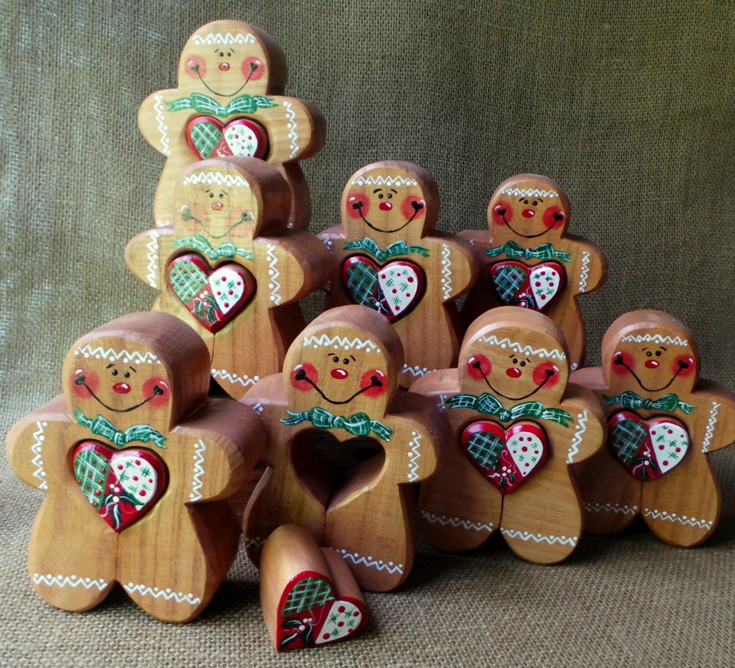 Wooden Gingerbread Man Holiday decor Baby's first